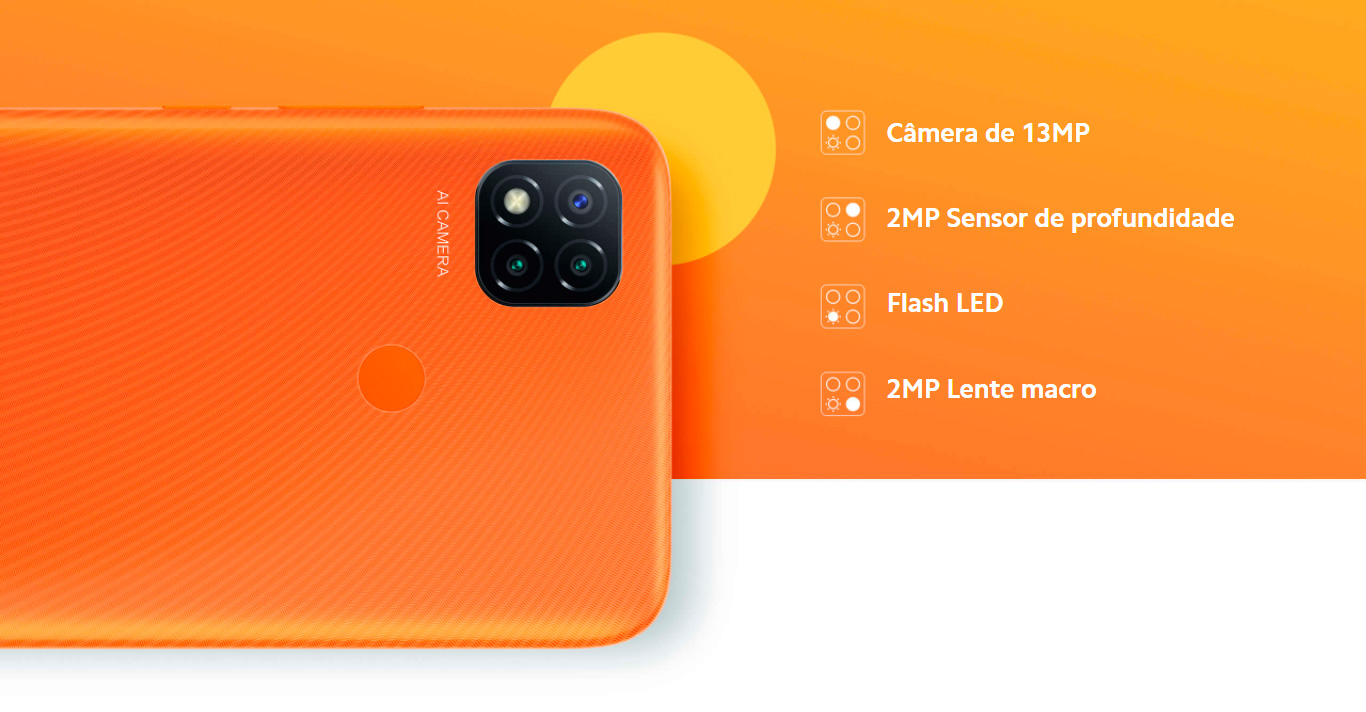 Smartphone Xiaomi Redmi 9C 64GB 3GB RAM Tela 6,53